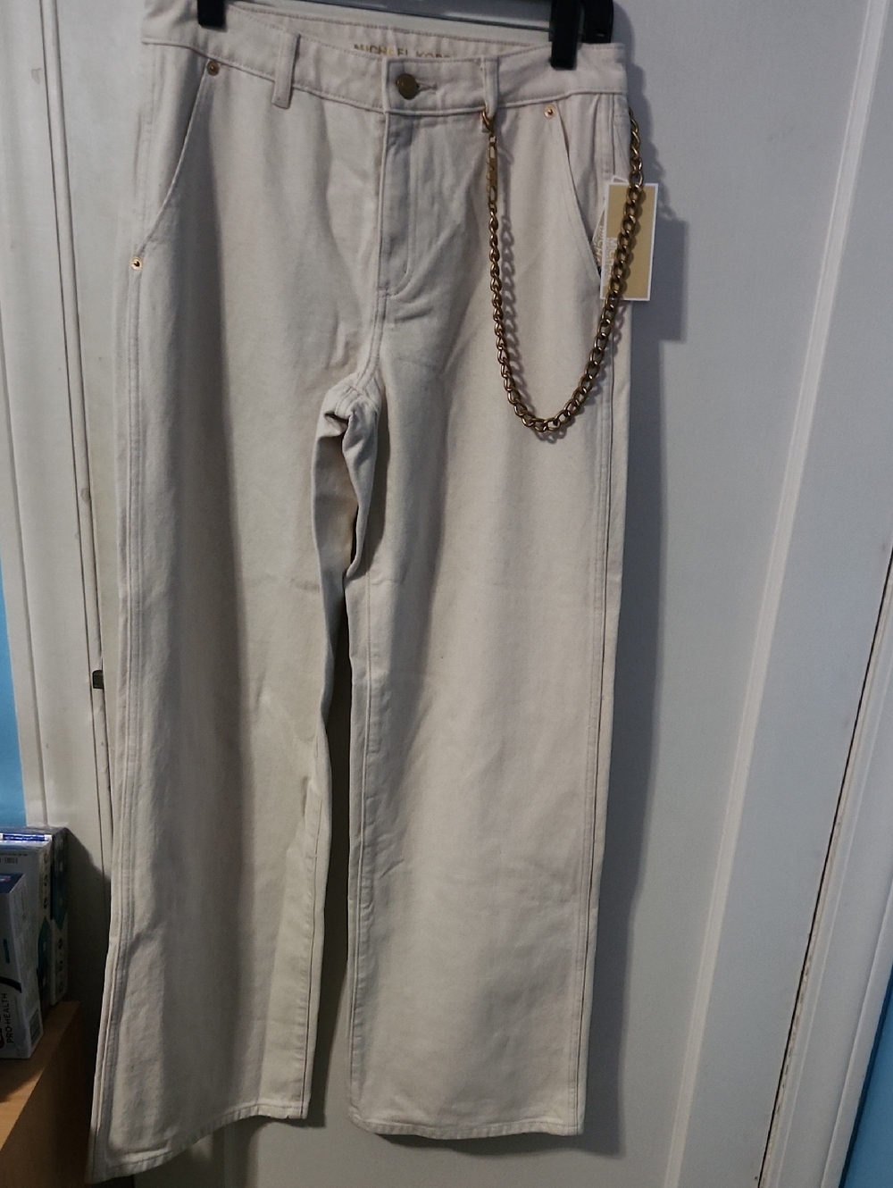 Michael Kors Natrin Wash with gold logo Chain Accent